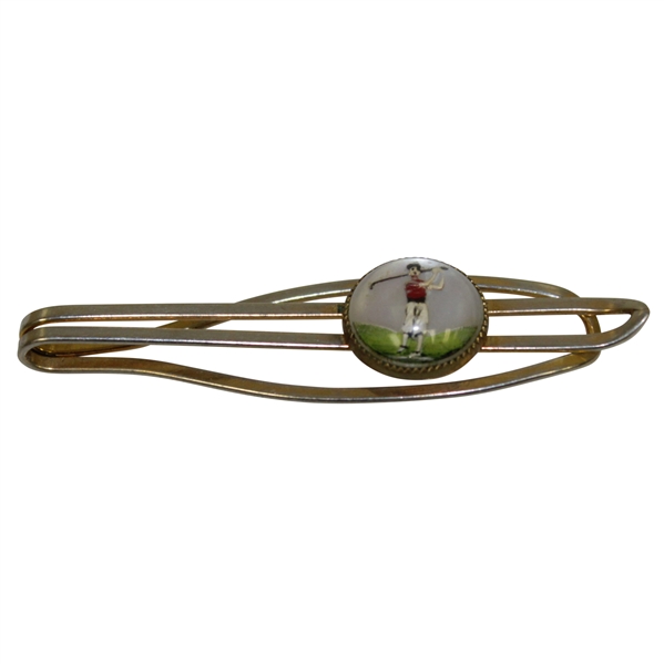 Ornate Antique Silver Golfer - Themed Clip / Pin