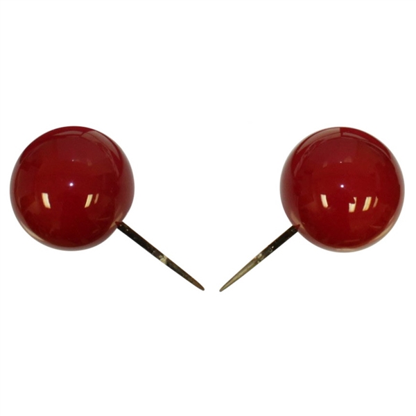 Cherry Hills Country Club Pair of Course Hole #1 Red Tee Markers - Includes Letter