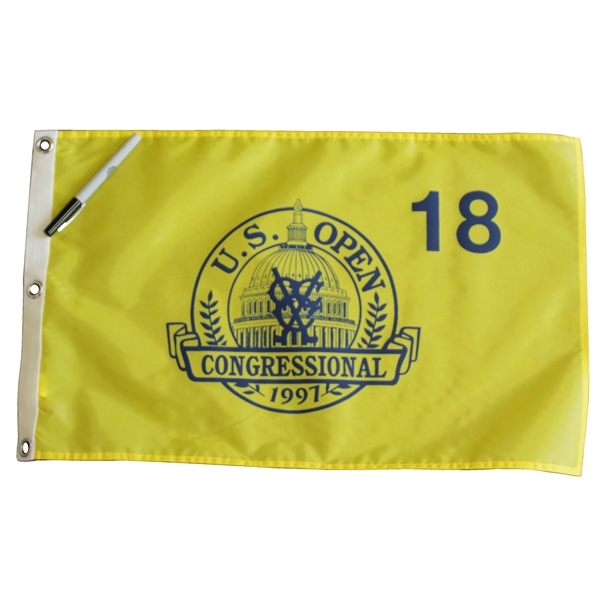 1997 US Open at Congressional Flag w/ Tournament Marker - Ernie Els Winner