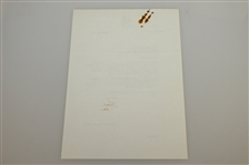 Hord W. Hardin Signed Letter to Charles Price - March 21, 1983 JSA ALOA