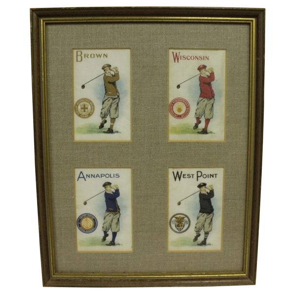 Vintage West Point, Brown, Wisconsin, & Annapolis Silks in Framed Presentation