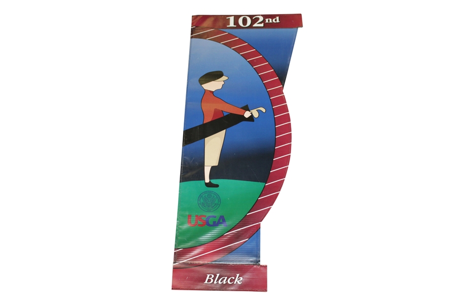 2002 Us Open at Bethpage Black Used Double Sided Banner - Tiger Woods Win