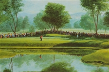Cherry Hills 1960 US Open Arnold Palmer Print by Donald Moss & Commemorative Badge
