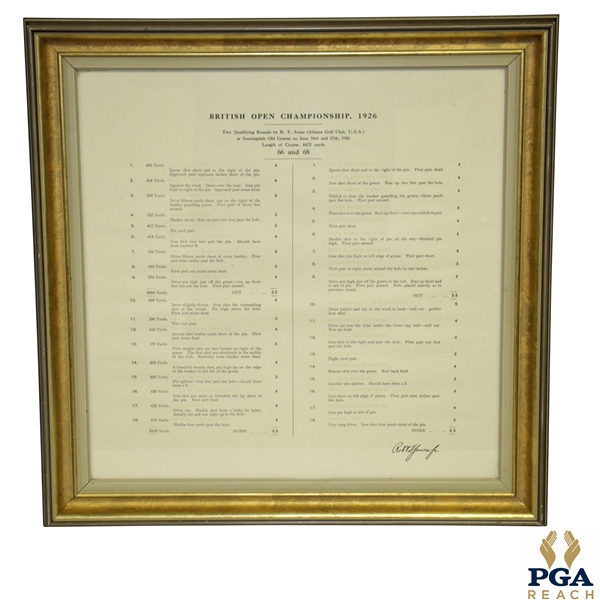 Bobby Jones 1926 Open Championship Qualifying Rounds Shot Depiction Presentation - Sunningdale Old Course