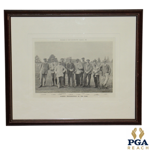 Leading Professionals of the Year Print - Golf Illustrated Christmas 1902 w/ Taylor, Vardon & Braid etc.