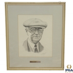 Donald J. Ross Original Charcoal Piece by Famed Artist J. McQueen