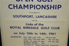 1961 Royal Birkdale Open Golf Championship Ticket Offering Poster - Arnold Palmer Victory
