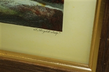 'Winter' Print w/ People Skating & Golfing on Ice in London Framed - Produced From Engraving