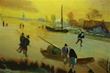 'Winter' Print w/ People Skating & Golfing on Ice in London Framed - Produced From Engraving