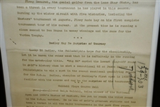 1940 PGA Championship at Hershey CC 'Thumbnail Sketches of Stars' Original Press Release - Demaret, Dudley & Guldahl Content