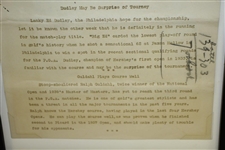 1940 PGA Championship at Hershey CC 'Thumbnail Sketches of Stars' Original Press Release - Demaret, Dudley & Guldahl Content