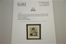 Young Girl Golfer In Time-Period Upper Class Attire Framed Print