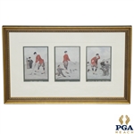 Edmund G. Fullers Old Time Cartoon Prints in One Frame - The First Drive, Fore & Entitled To See The Ball