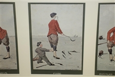 Edmund G. Fuller's Old Time Cartoon Prints in One Frame - 'The First Drive', 'Fore' & 'Entitled To See The Ball'