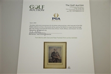 1970 Tom Morris with Club & Pipe Framed 'The Old Golf Shop' Print Ltd Ed 424/500 