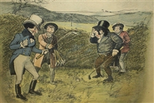 'Golfing 1820' Print by Tom Browne Published by Lawrence & Gelicoe Johnny Walker Ad - London