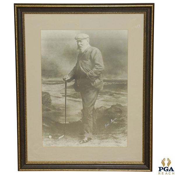 Old Tom Morris Sepia Print By The Seashore - Handwritten In White Ink Tom Morris