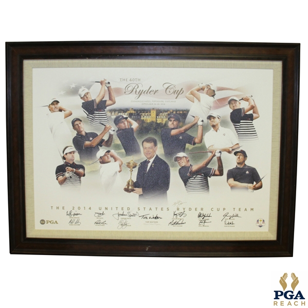 2014 Ryder Cup Team Signed Canvas by T. Watson, Spieth, Mickelson, Fowler, Reed Etc. JSA ALOA
