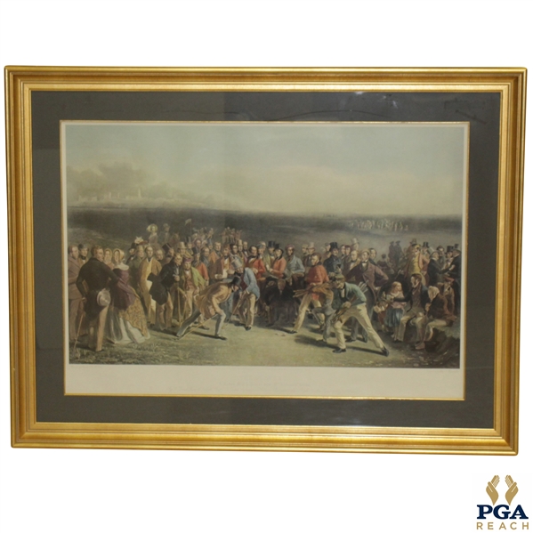 The Golfers Engraving Print - Matches Played Over St. Andrews by Artists Charles Lee & Chas. E. Wagstaffe 