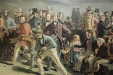 'The Golfers' Engraving Print - Matches Played Over St. Andrews by Artists Charles Lee & Chas. E. Wagstaffe 