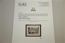 Byron Nelson Putting at 1945 PGA Championship Black And White Photo - Win 8 of 11 In a Row