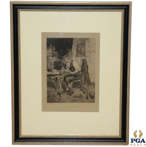 Royal And Ancient Clubmakers Print by W. Dendy Sadler w/ Embossed Print Mark