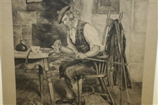 'Royal And Ancient' Clubmakers Print by W. Dendy Sadler w/ Embossed Print Mark