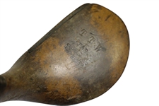 Willie Park Spliced Neck Woods Club Circa 1900 - Shaft & Head Stamp w/ Leather Face