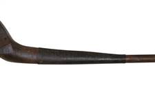 Willie Park Spliced Neck Woods Club Circa 1900 - Shaft & Head Stamp w/ Leather Face