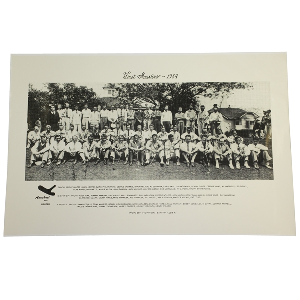 "1934" First Masters Acushnet Augusta Invitational Field Photo - Reproduction