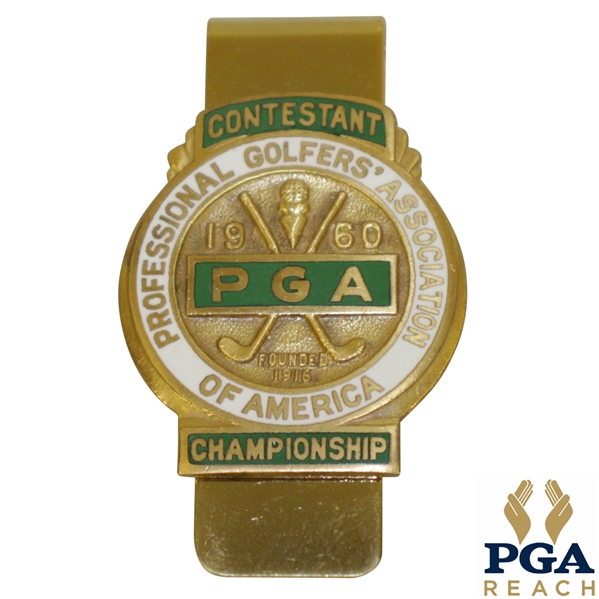 1960 PGA Championship at Firestone CC Contestant Badge - Jay Hebert Winner