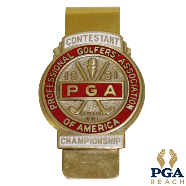 1961 PGA Championship at Olympia Fields Contestant Badge - Jerry Barber Winner
