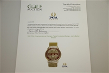 1961 PGA Championship at Olympia Fields Contestant Badge - Jerry Barber Winner