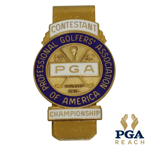 1962 PGA Championship at Aronimink GC Contestant Badge - Gary Player Winner