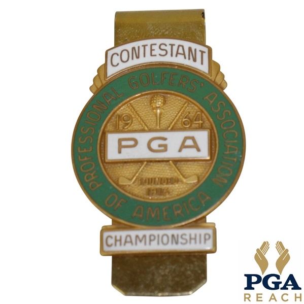 1964 PGA Championship at Columbus CC Contestant Badge - Bobby Nichols Winner