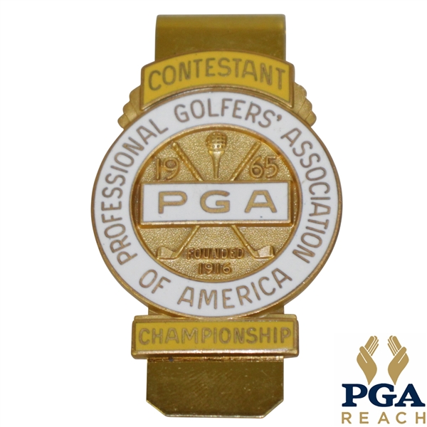 1965 PGA Championship at Laurel Valley GC Contestant Badge - Dave Marr Winner