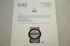 1972 PGA Championship at Oakland Hills CC Contestant Badge - Gary Player Winner