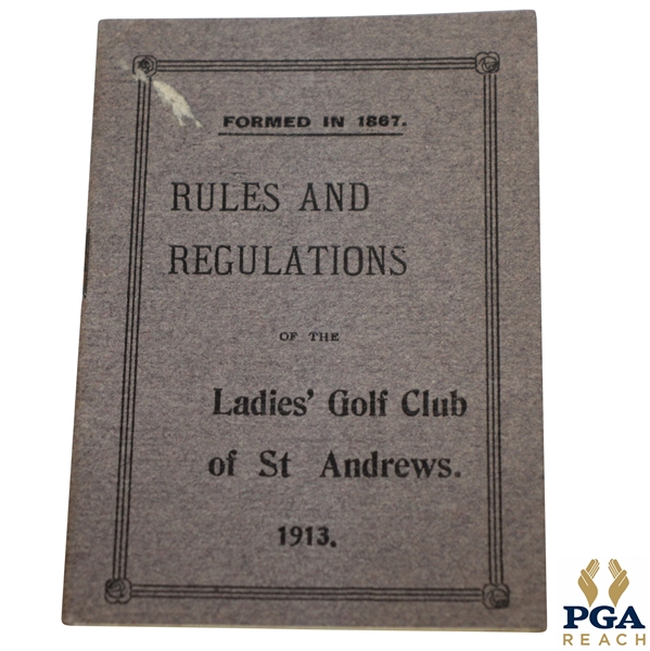 1913 Ladies Golf Club of St. Andrews Rules And Regulations Booklet