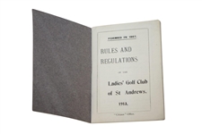 1913 Ladies' Golf Club of St. Andrews Rules And Regulations Booklet