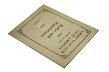 1923 Ladies' Golf Club of St. Andrews Rules And Regulations Booklet