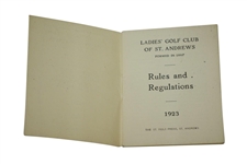 1923 Ladies' Golf Club of St. Andrews Rules And Regulations Booklet