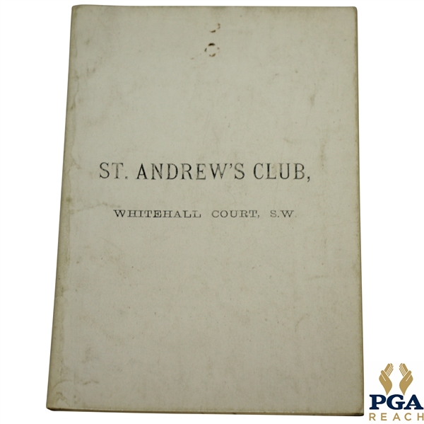 1892 St. Andrews Club Rules, Regulations, and By-Laws Booklet