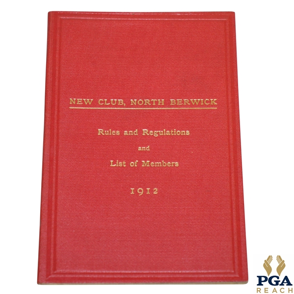 1912 North Berwick New Club Rules & Regulations and List of Members Booklet