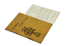 1923 Ganton Golf Club Charterhouse Score Book & Scoring Card - 1949 Ryder Cup Location