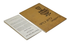 1923 Ganton Golf Club Charterhouse Score Book & Scoring Card - 1949 Ryder Cup Location