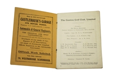 1923 Ganton Golf Club Charterhouse Score Book & Scoring Card - 1949 Ryder Cup Location