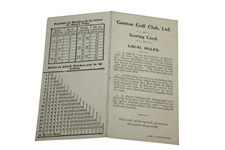 1923 Ganton Golf Club Charterhouse Score Book & Scoring Card - 1949 Ryder Cup Location