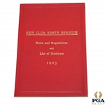 1923 North Berwick New Club Rules & Regulations and List of Members Booklet