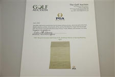 1891 Royal & Ancient Golf Club of St. Andrews Notice of Spring Meeting - April