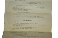 1891 Royal & Ancient Golf Club of St. Andrews Notice of Autumn Meeting - September